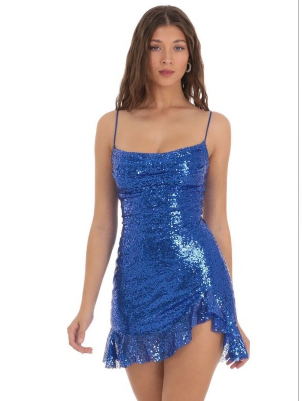 Lucy in the Sky Royal Blue Sequin Mini Dress Juniors Size Small Backless